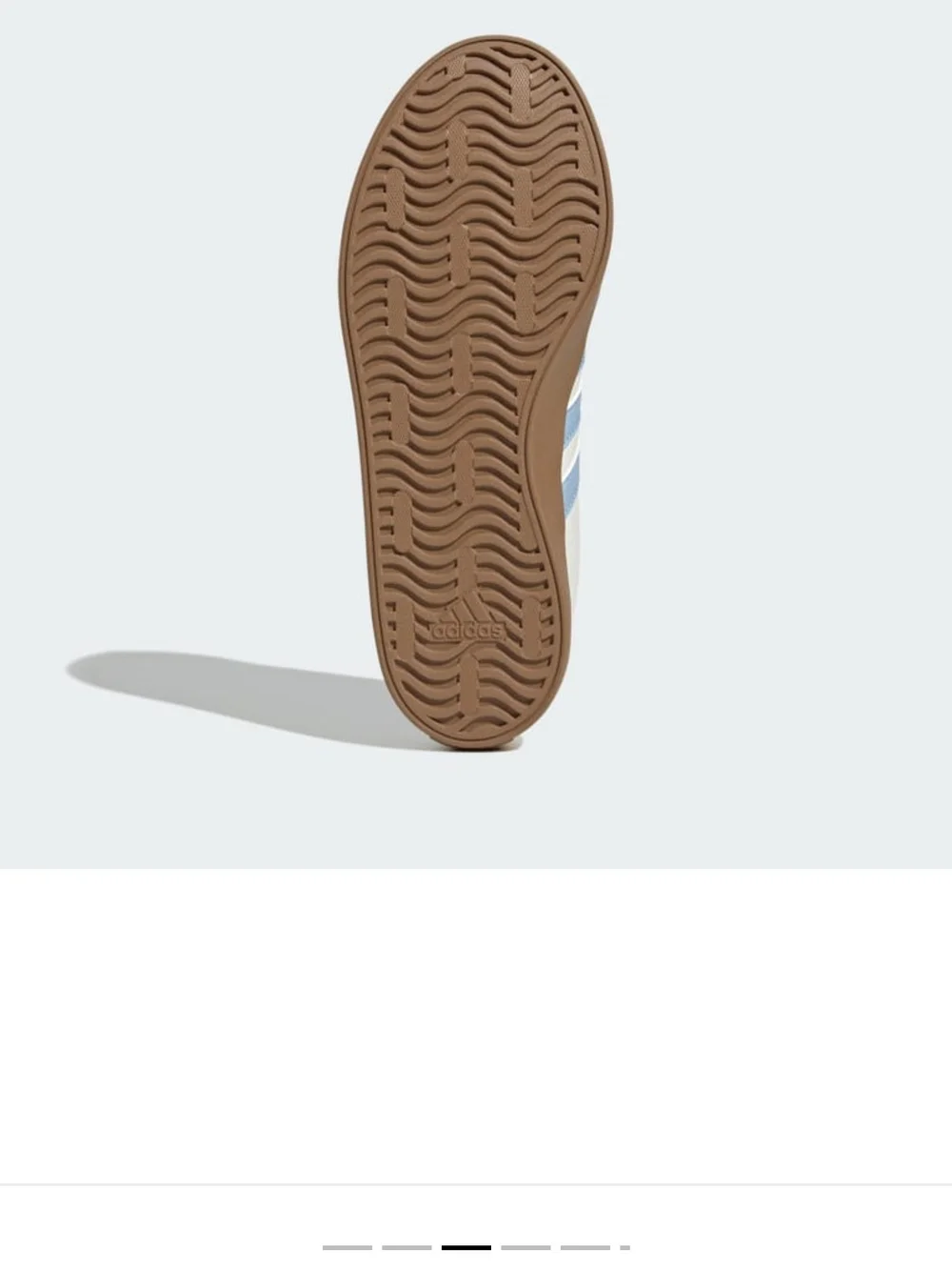 adidas Women’s VL Court 3.0 Sneakers in Core White and Halo Blue with Gum Sole - Picture 2 of 6